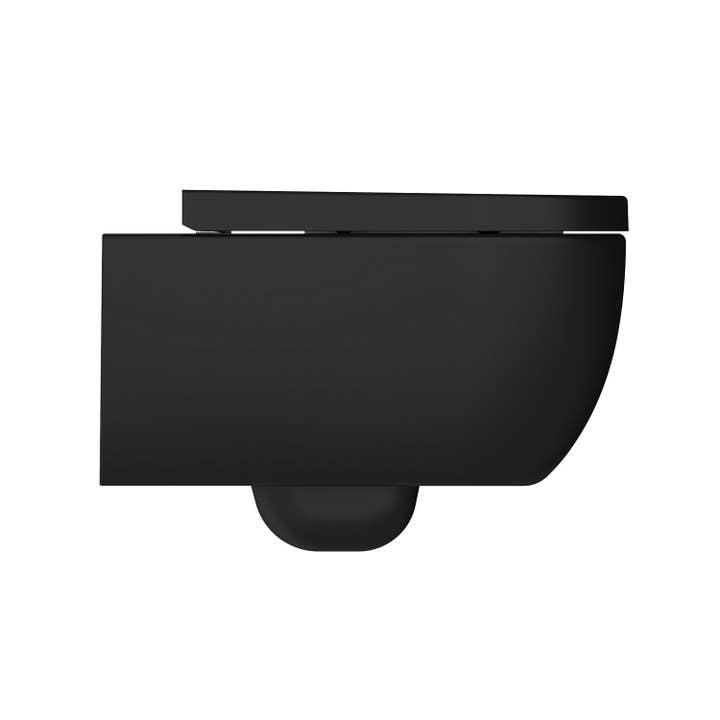 Stilform Handels GmbH - Wholesale Retailer Display - Home & Living - Soho hanging wall toilet rimless toilet matt black with toilet seat