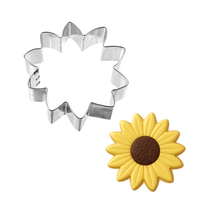 Sunflower Cookie Cutter 3.25 in B1246 for wholesale by CookieCutter.com