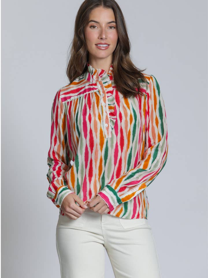 Ruffle Half Placket Blouse
for wholesale by APNY