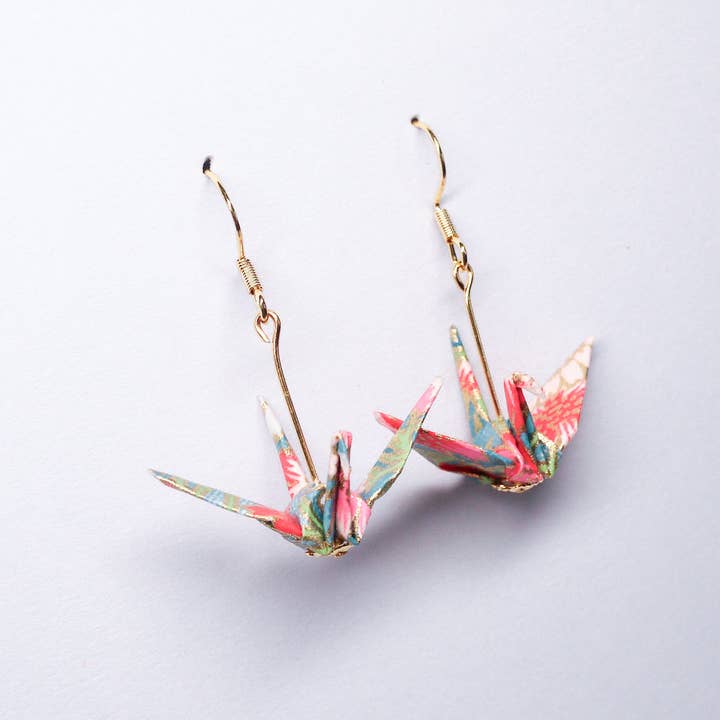 Kamyi.Art Origami Designs - Wholesale Dangle Earrings - Crane Earrings in Gold6
