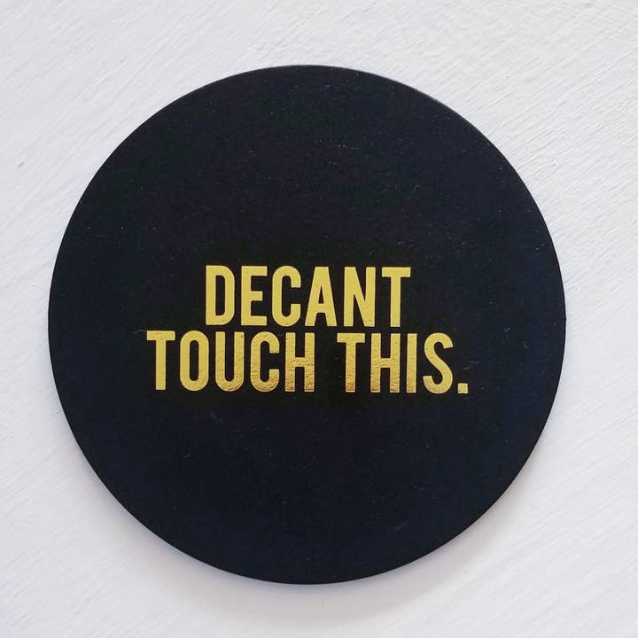 Leather Coaster: Decant Touch This for wholesale by SippingTHIS
