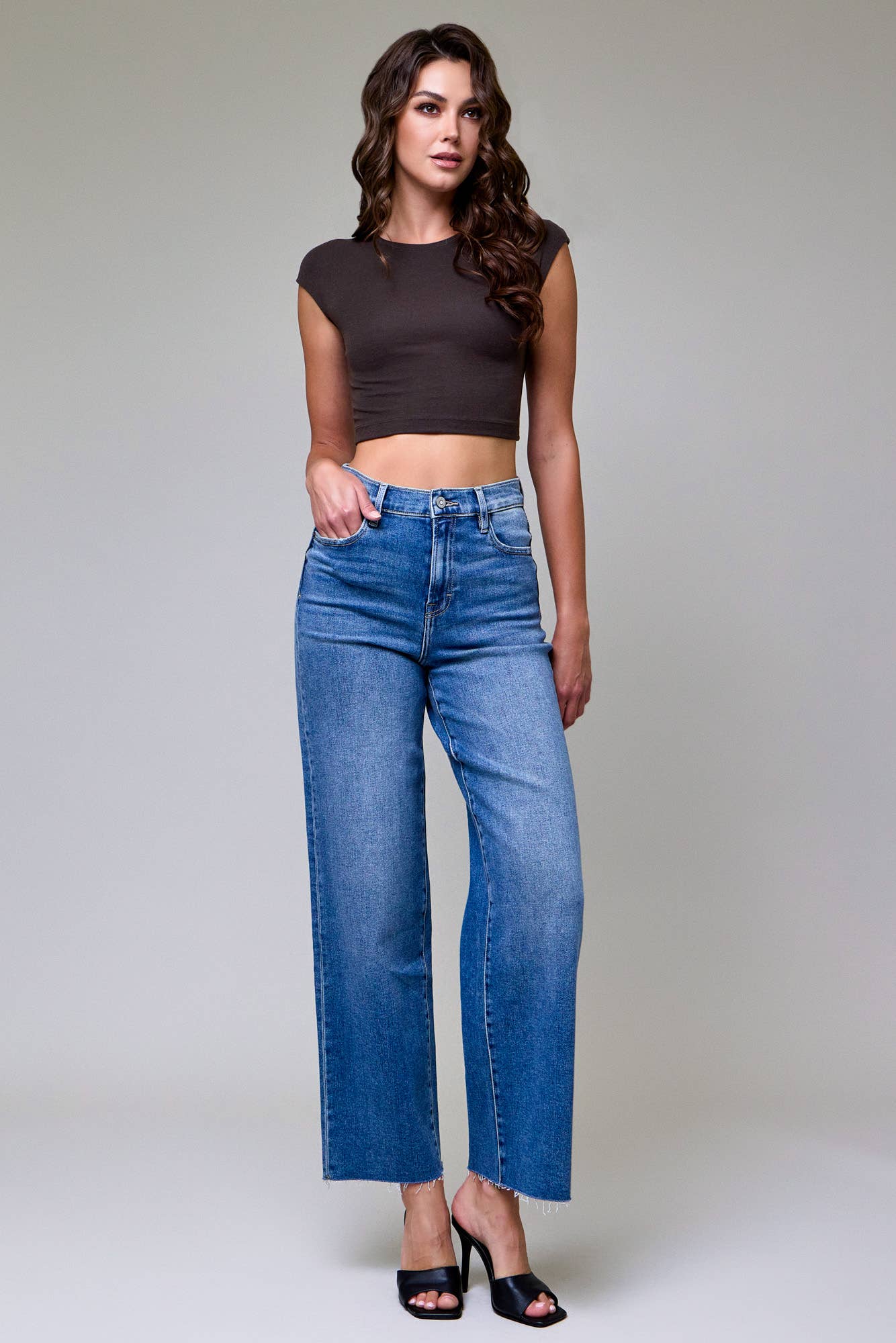 Hidden Jeans - Wholesale Jeans - Women's - Medium Dark Clean Stretch Dad Jean0