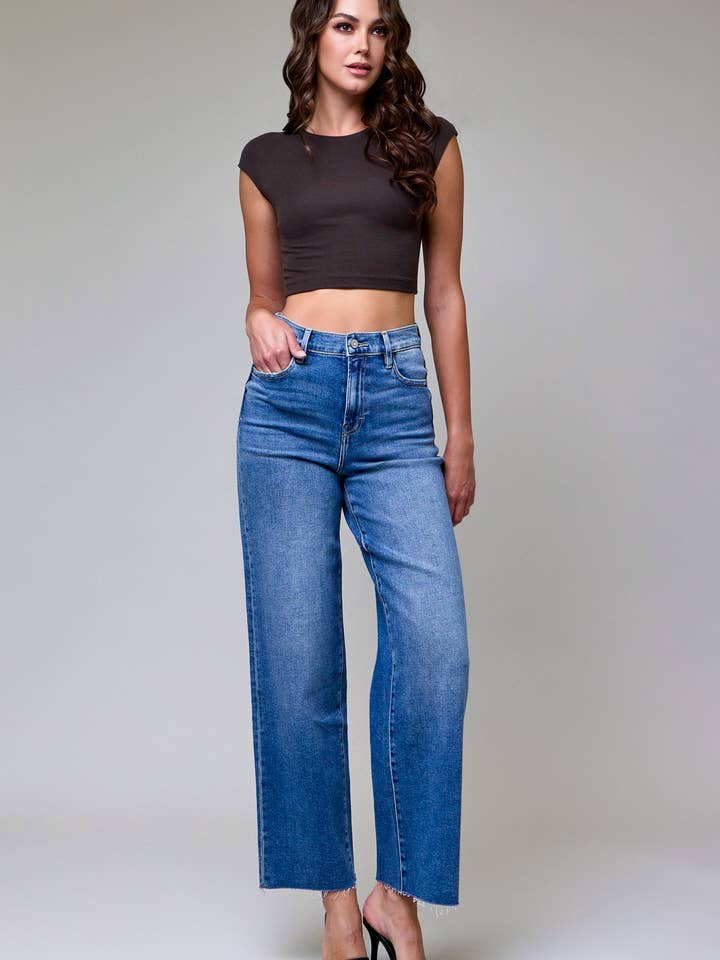 Medium Dark Clean Stretch Dad Jean for wholesale by Hidden Jeans