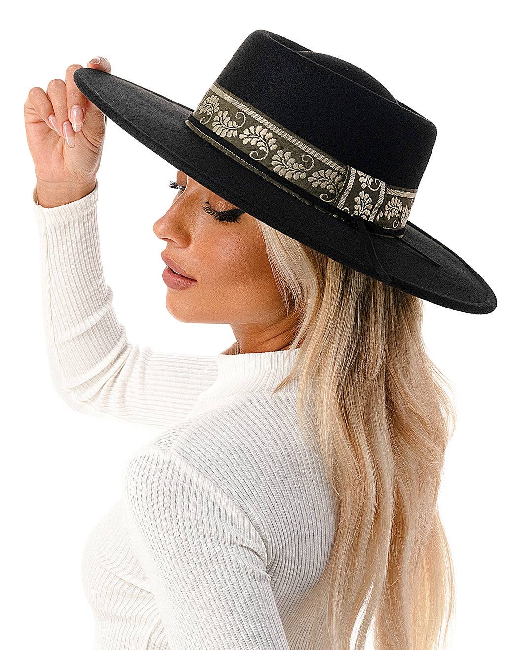 Marcus Adler - Wholesale Fedora - Women's - Felt Hat with Paisley Print Band4