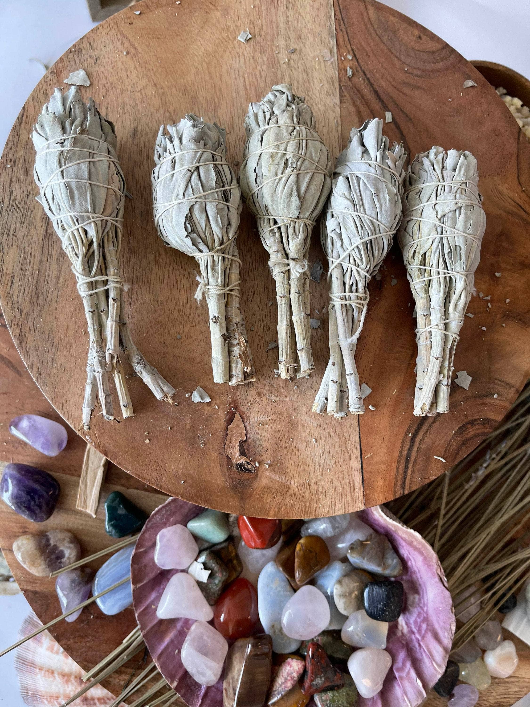 CaNatureLover - Wholesale Sage Bundle - ORGANIC White Sage FREE SHIPPING Wholesale White Sage Smudge Sticks,2-2.5in diameter,4in,6in,9in length, Bulk Sage Bundle, White Sage8