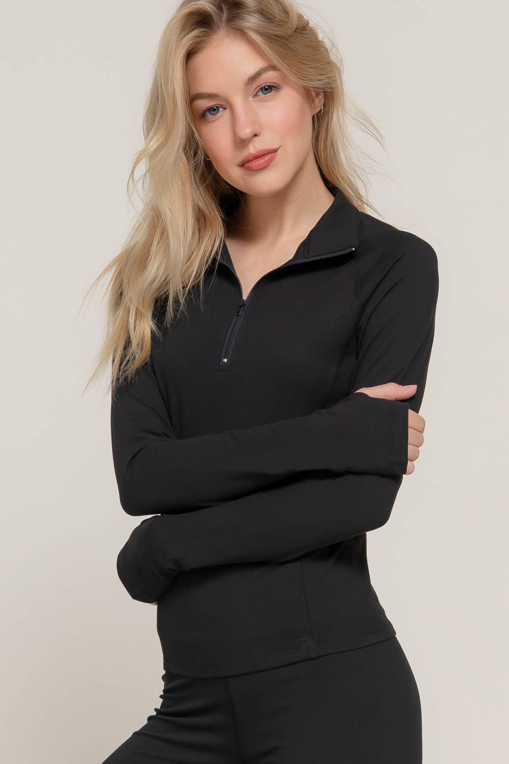 Active Basic | Active USA - Wholesale Athletic Top - Women's - Long Sleeve Quarter Zip Workout Top17