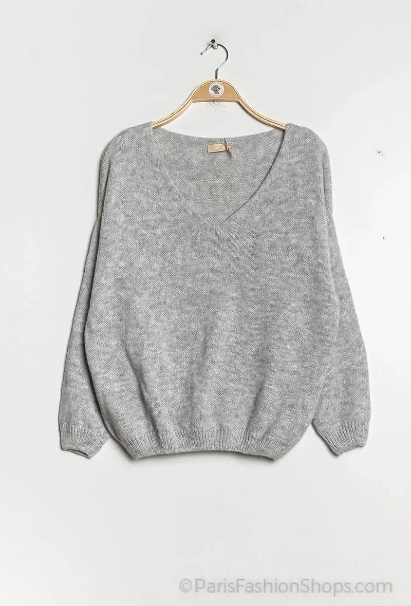 Mimi & Gogo - Vente Pull en maille – femme - Pull uni basique @20127_uni16