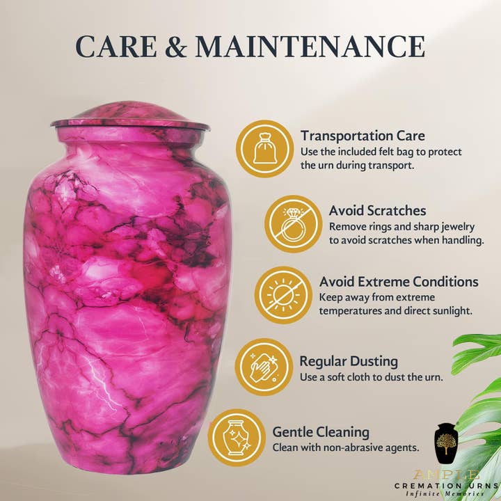Ample Cremation Urns - Vente Urnes - Belles urnes funéraires roses faites à la main pour cendres humaines4