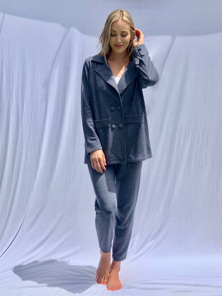 Blue Grey Bedroom Blazer for wholesale by LADY/LAY