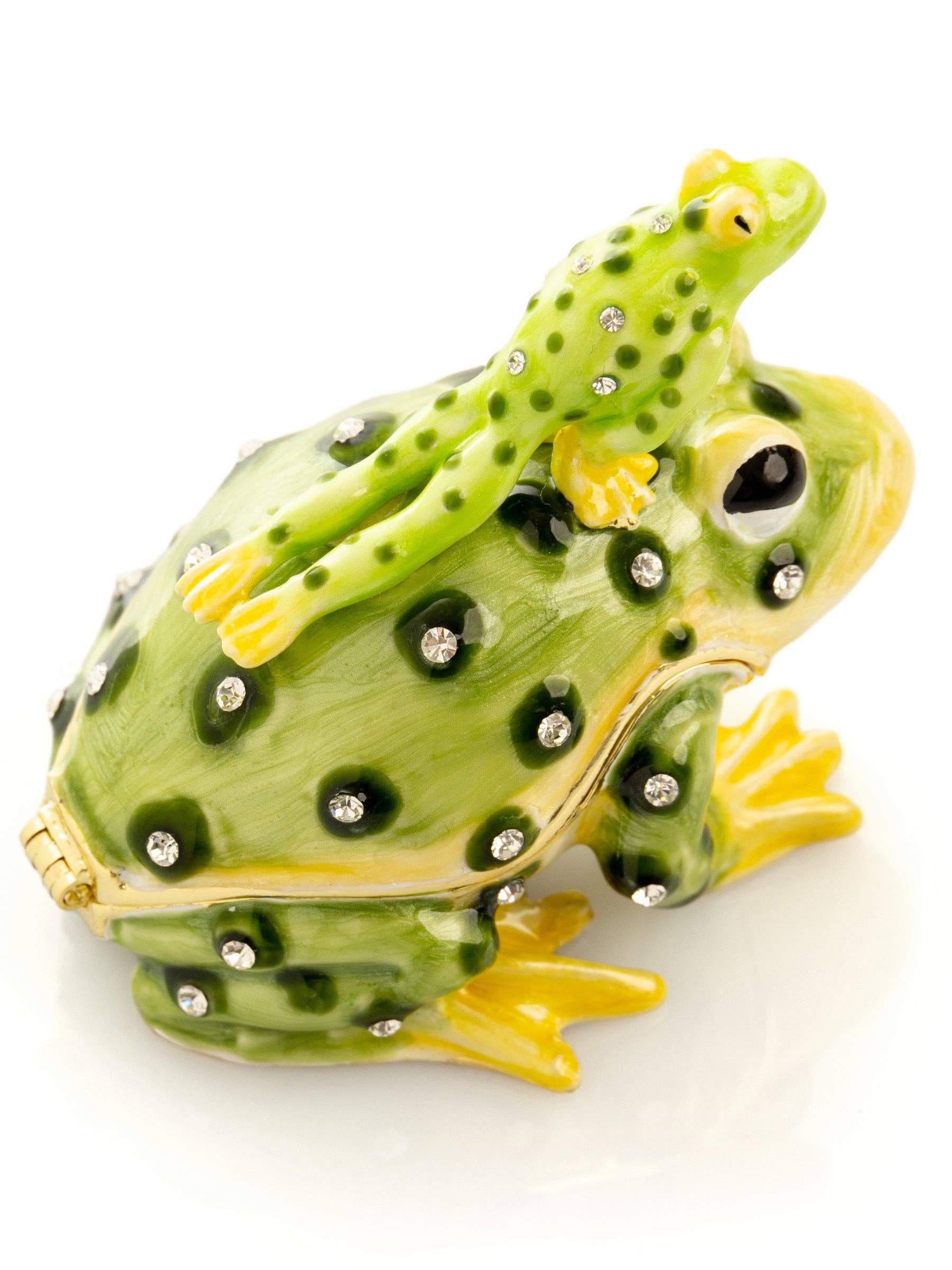Keren Kopal – wholesale Decorative figurine – Black Spotted Toad Frog with a Baby Frog on the back18