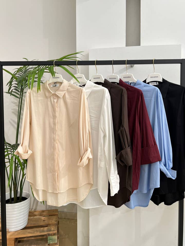 ADORA - Wholesale Button Down Shirt - Women's - Over Basic Shirt0