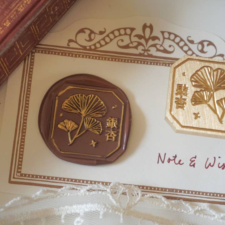 Gingko Wax Seal Stamp, Note & Wish Seal Stamp for wholesale by Note & Wish