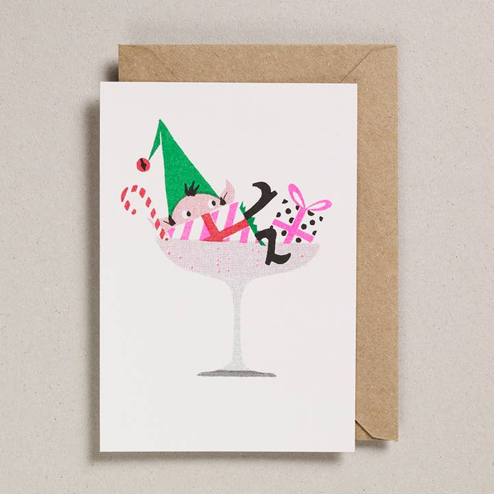 Riso Christmas (Pack of 6) - Champagne Elf for wholesale by Petra Boase Ltd (US Duties Paid)