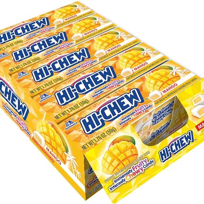 Hi-Chew 15 Ct 1.76 Oz Mango Gum Tray for wholesale by Long Island Candy Factory
