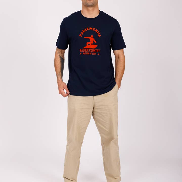 Navy T-Shirt - Orange Easysurf für den Großhandel von Parlementia
