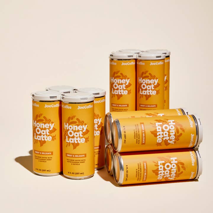 Joe Coffee Company - Wholesale Iced Coffee/Cold Brew - Cold Brew Coffee - Honey Oat Latte, 24-pack