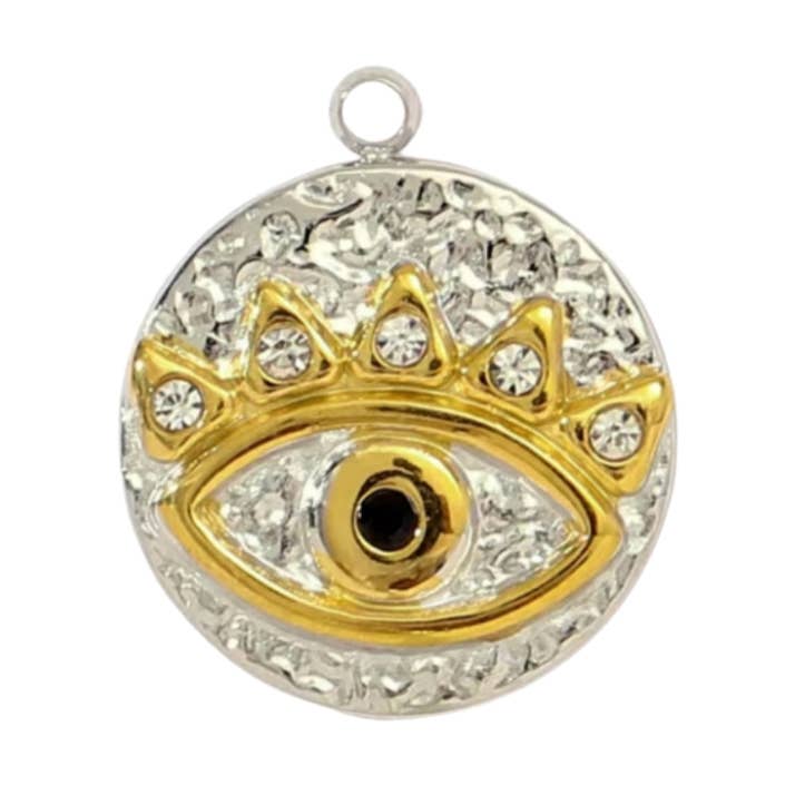 Silver & Gold Evil Eye for wholesale by Coco Luna Collection