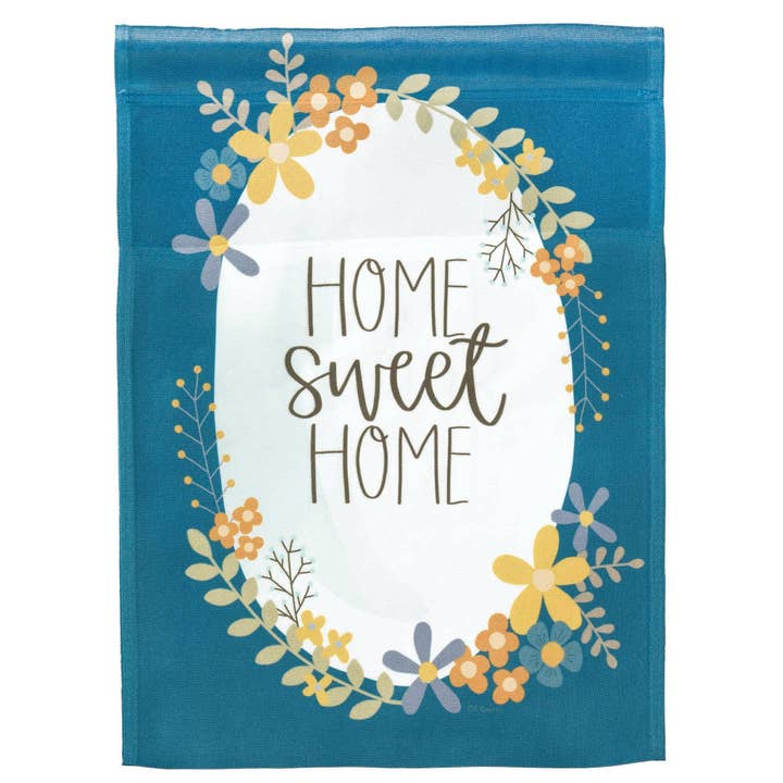 Cottage Garden - Wholesale Flag - HOME SWEET HOME FLORAL PRINT FLAG LARGE