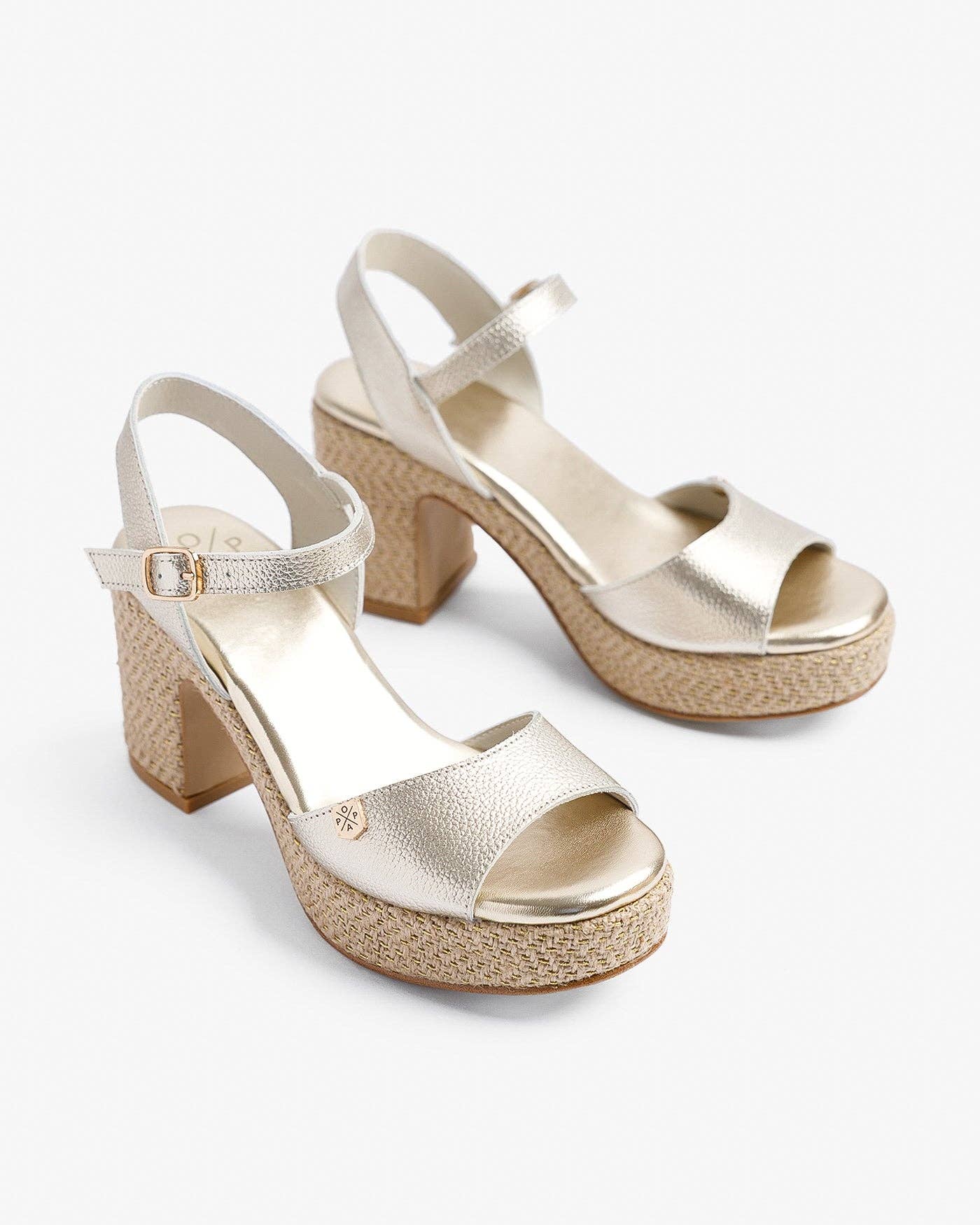POPA - Wholesale Platform Heels - Women's - Daira Gold Laminated Galaxy Sandal5