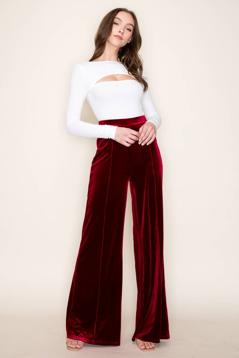 Sort VELVET PALAZZO BUKSER 2422PIA for engroshandel på Faire6