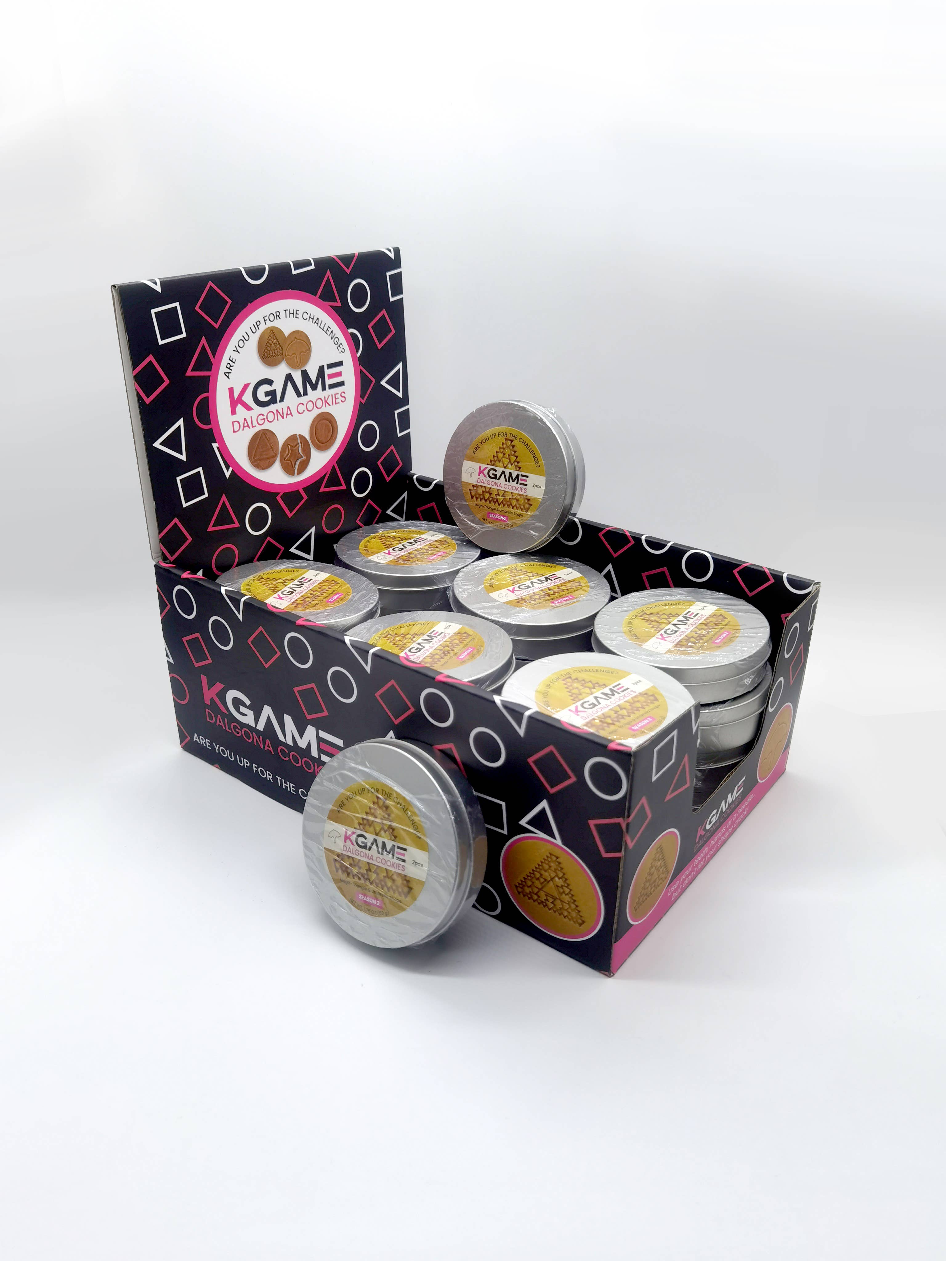 Showcase - Wholesale Cookie - KGAME Dalgona Cookies Mega Triangle & Umbrella Season 2 PDQ2
