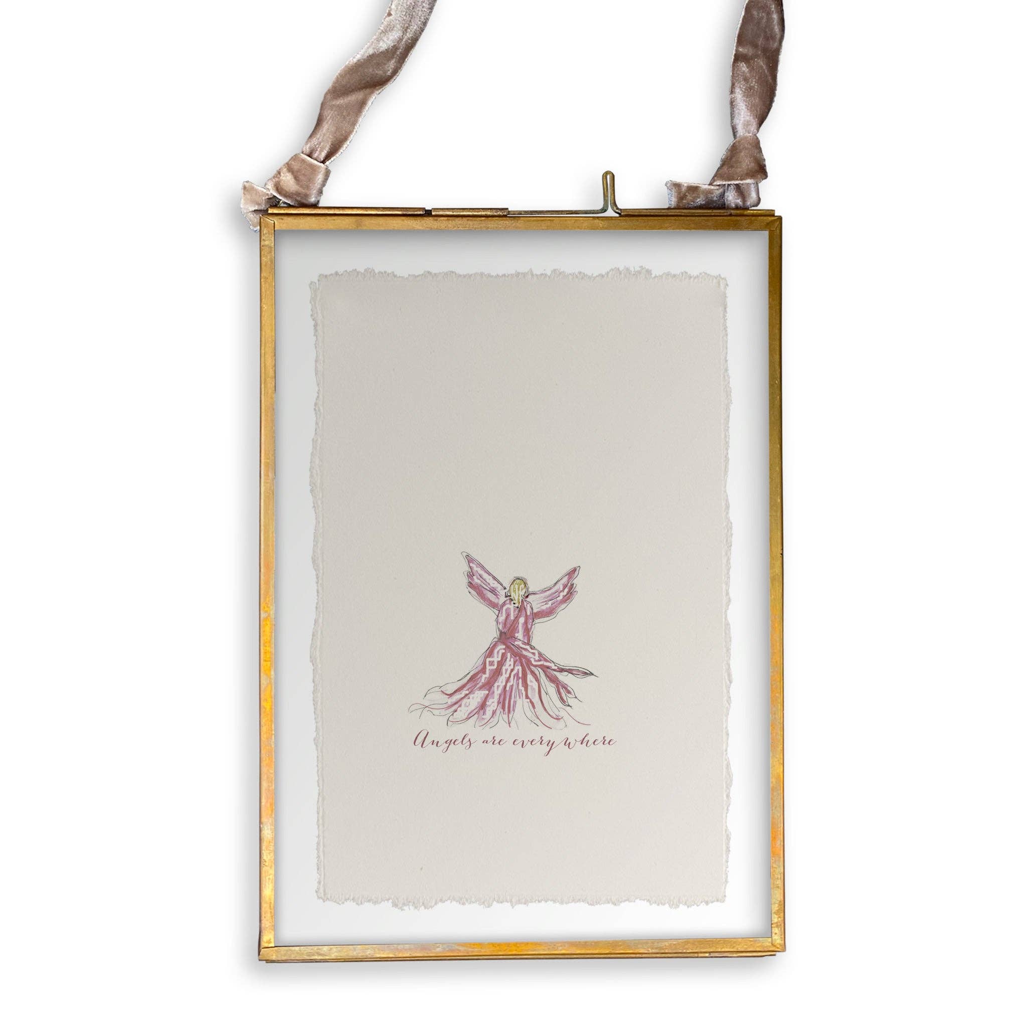 French Graffiti – Engroshandel Viskestykke – Pink Whispy Engel med Engle Er Overalt13