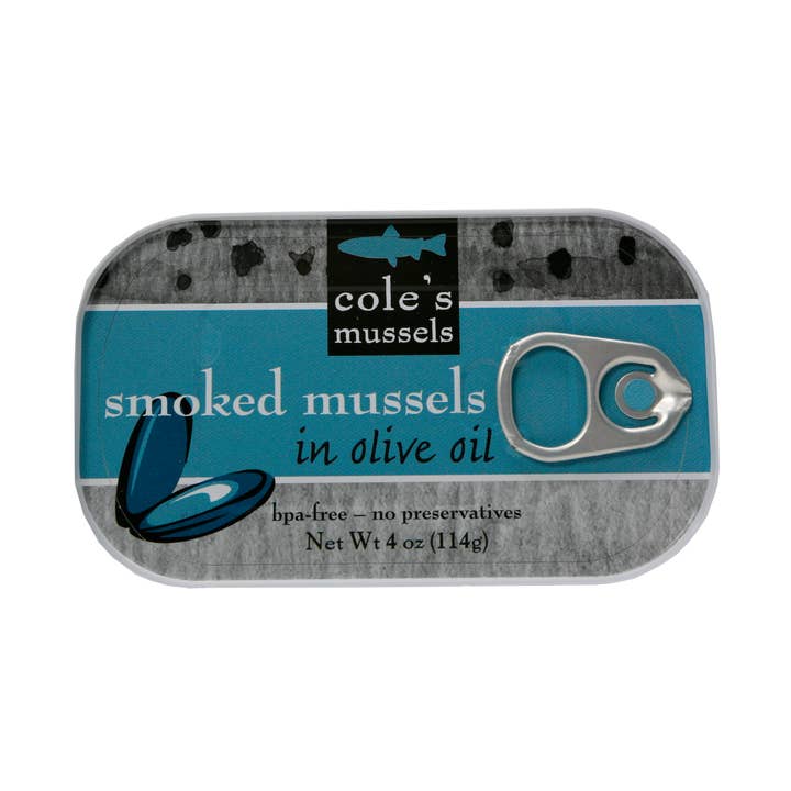Patagonian Smoked Mussels in Extra Virgin Olive Oil for wholesale by Cole's Seafood