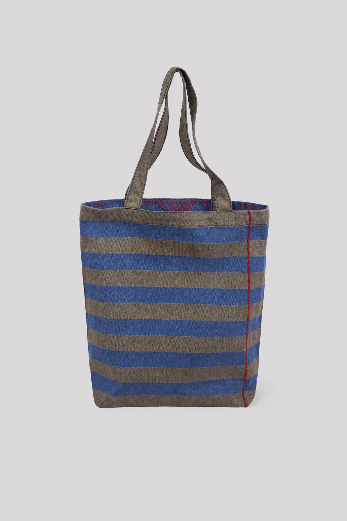 Les Pensionnaires - Wholesale Draagtas - Dames - Gestreepte draagtas van gerecyclede vezels in groen en blauw2