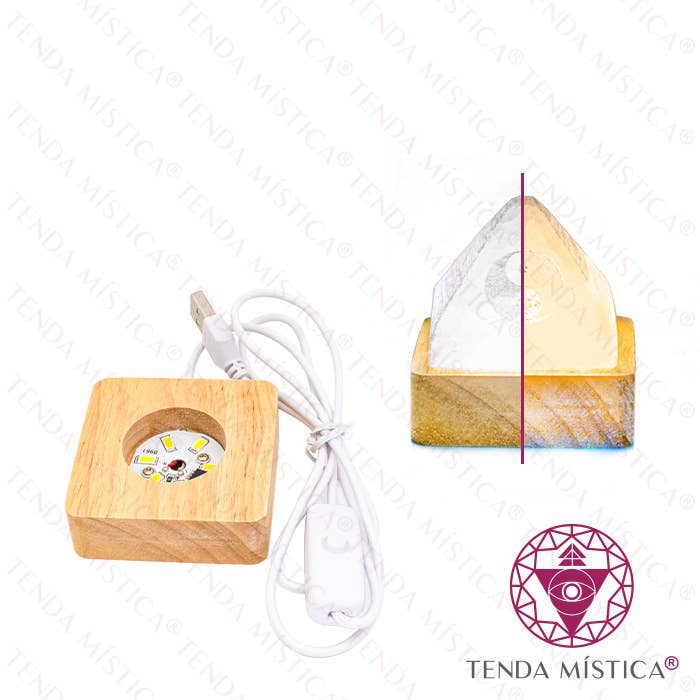 Tenda Mística - Wholesale Spiritual Stone/Crystal - Square Tricolor LED Base S0