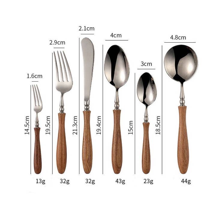 Gohobi – Großhandel Bestecksets – Gohobi Besteckset mit Holzgriff, 6-teilig