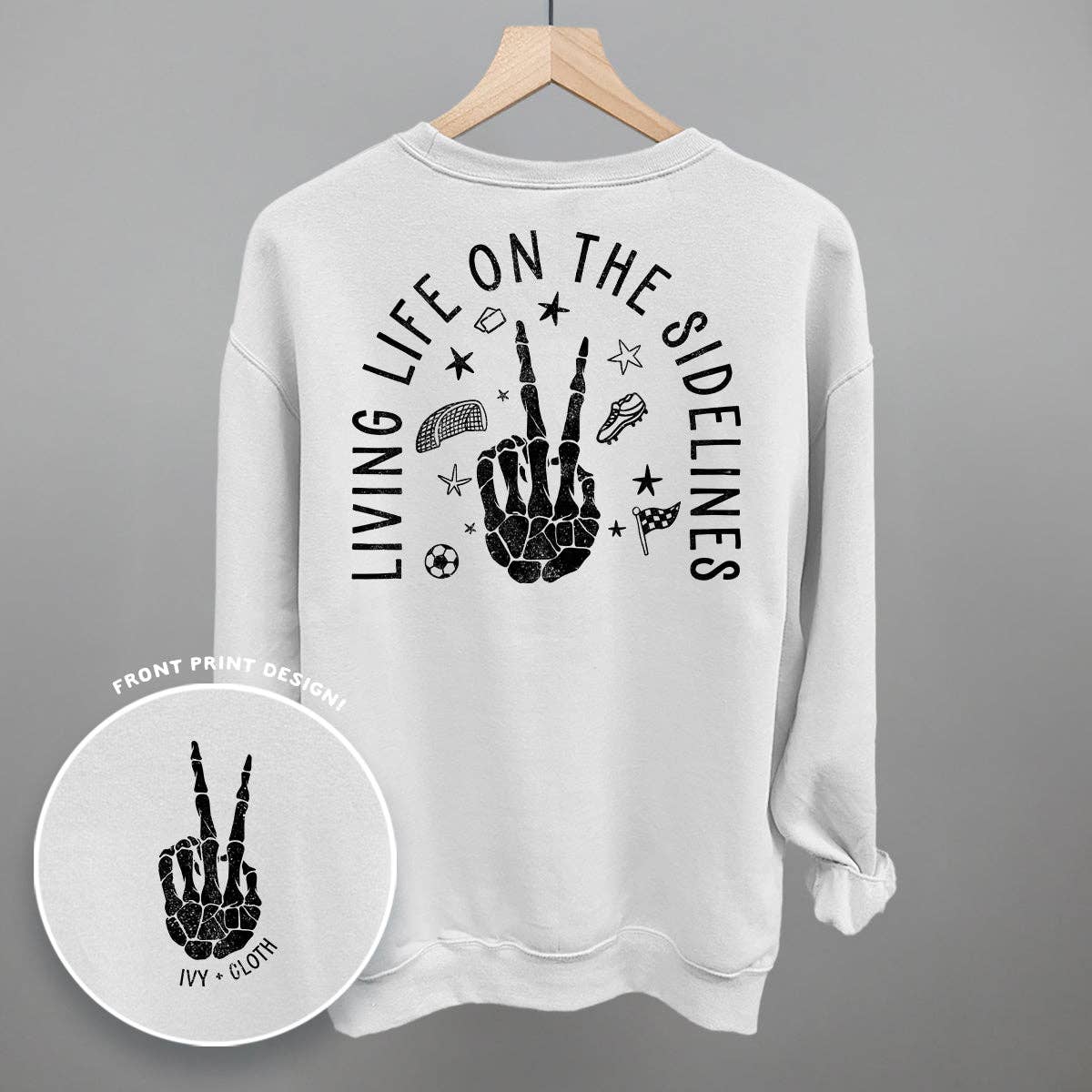 Ivy + Cloth - Wholesale Screen Printed T-Shirt - Women's - Living Life On The Sidelines Soccer (Back Print)9