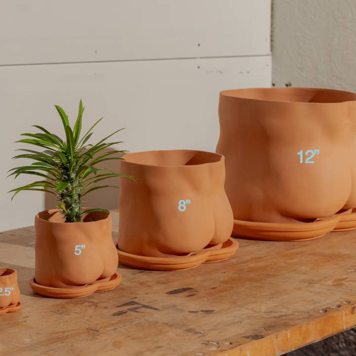 GROUPPARTNER - Wholesale Plant Pot - 5" Terra-Cotta booty pot (With Saucer)