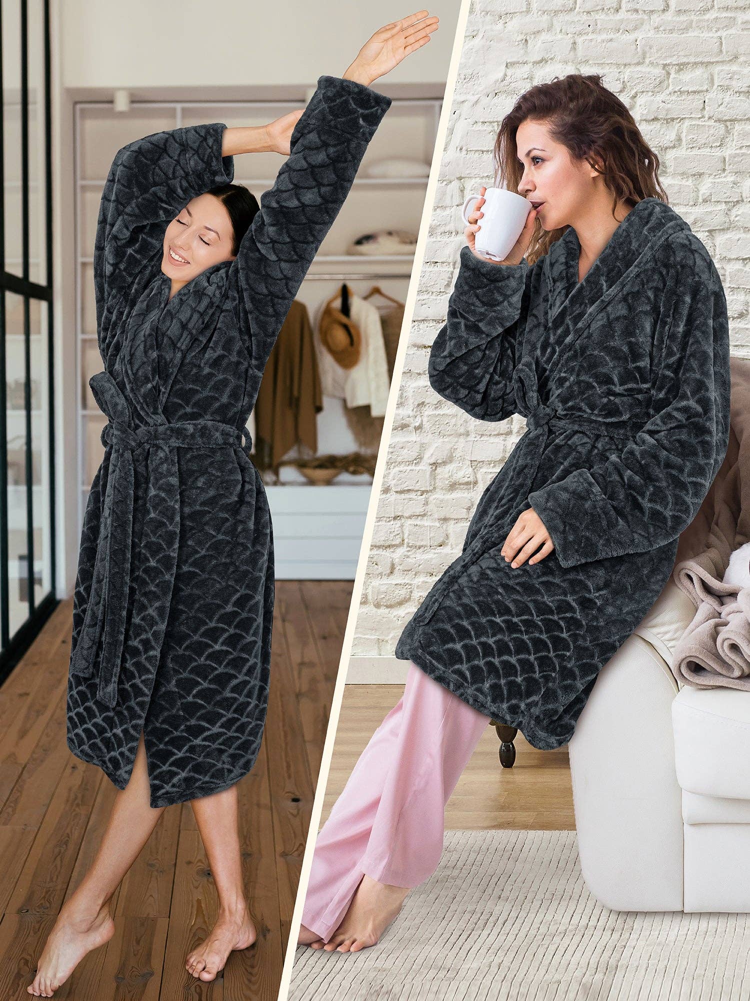 Pavilia - Wholesale Badjas - Dames - Dameskamerjas met geschulpte patroon23