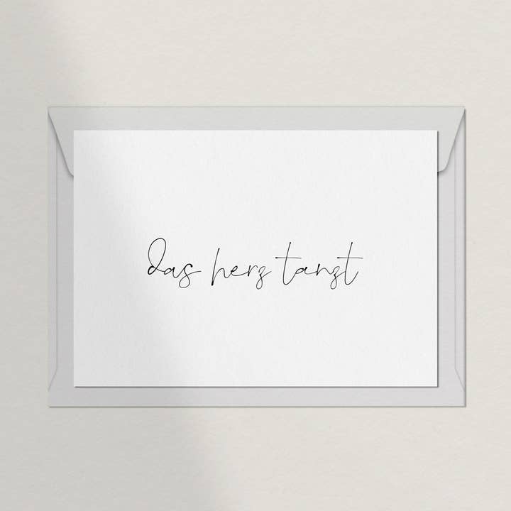 Postkort Hjertet danser for engroshandel hos Debblschebbl Design Studio