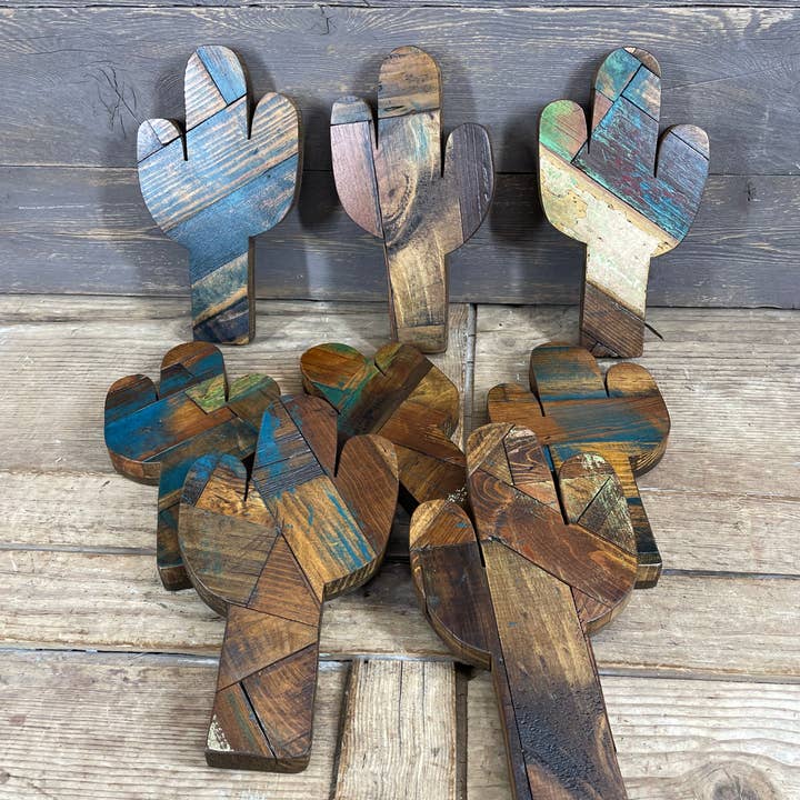 My Amigos Imports - Wholesale Wall Accent - Reclaimed Wood Cactus-Desert-Sahuaro-Wall Decor-6x10-Cactus5
