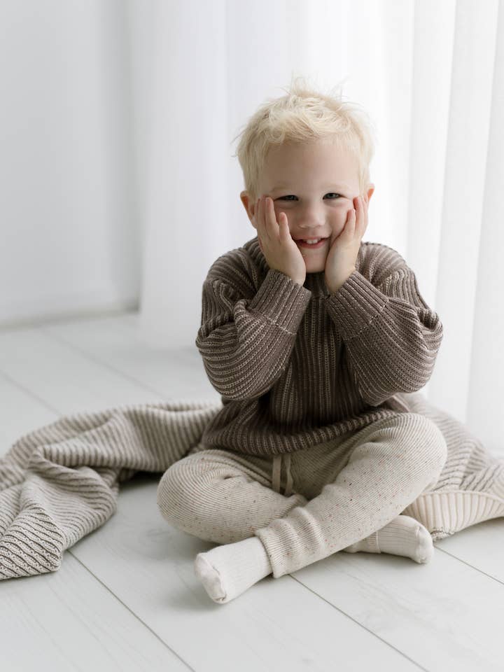 Five o Six - Wholesale Knitted jumper – Kids - Chunky Moss Jumper (Truffle)3