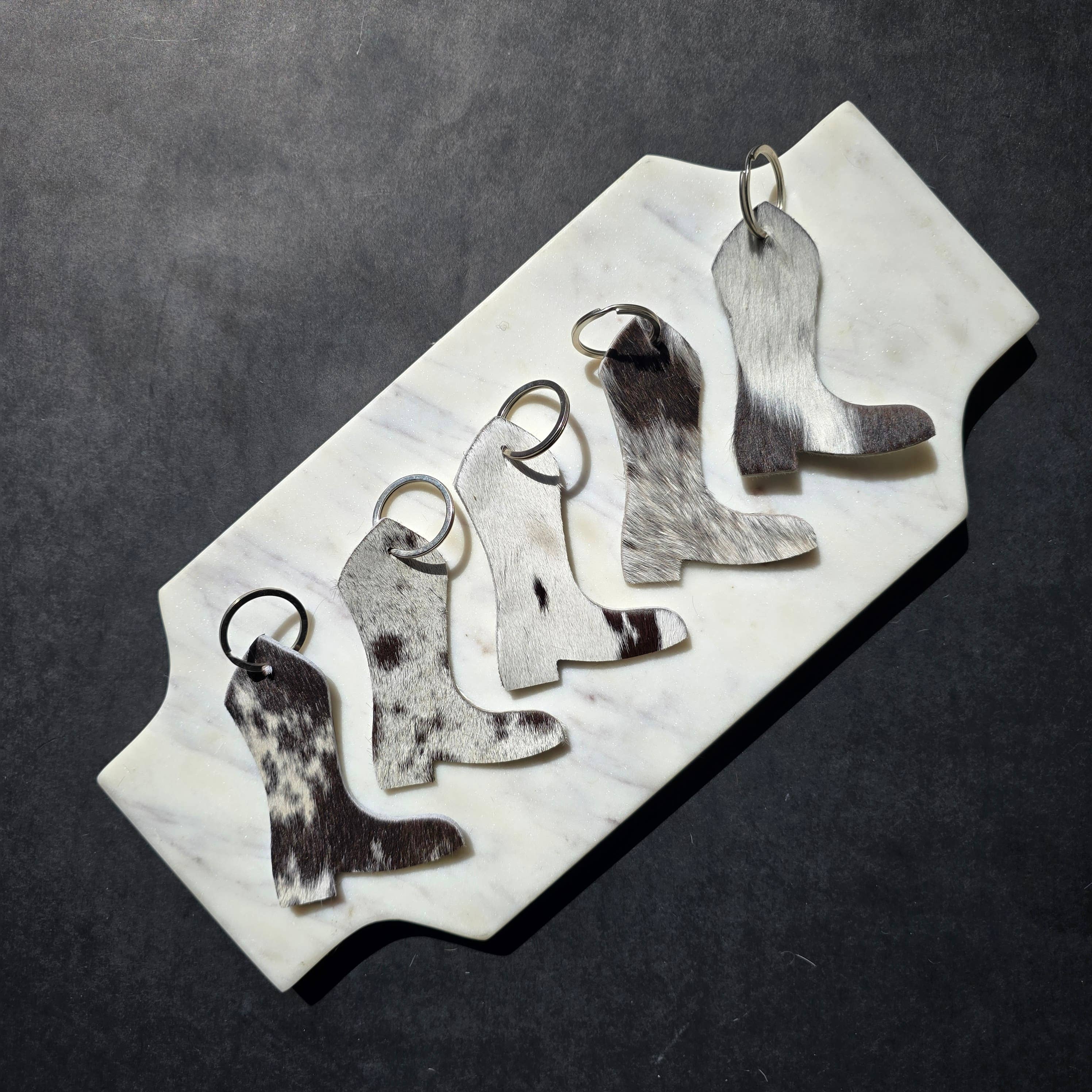 Ranchers Closet - Wholesale Keychain - Women's - 10 pcs. Genuine Cowhide Boot Keychain – Handmade Hair-On0