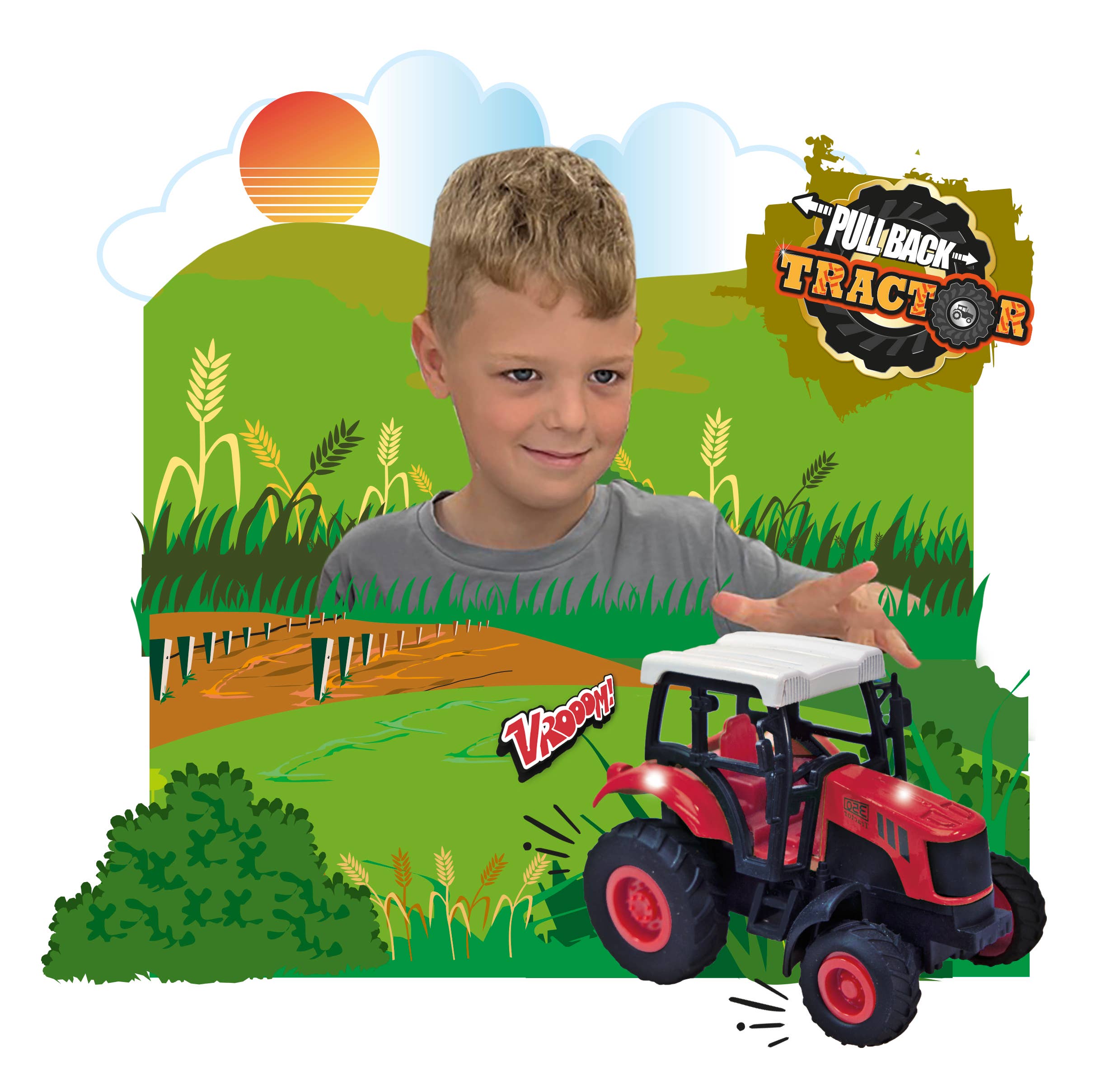 Deluxebase - Wholesale Toy Car/Truck - Kids - Transcast - Pull-Back Diecast Tractors3