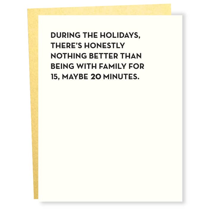 #944: Twenty Minutes Card for wholesale by Sapling Press