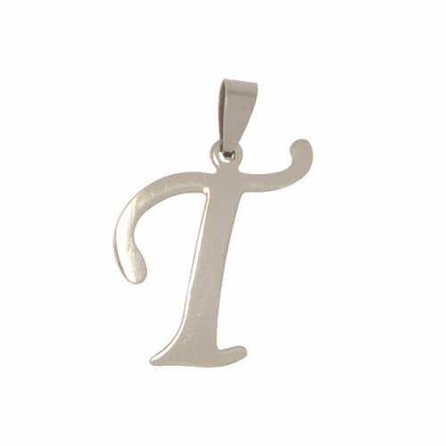 Letter T stainless steel pendant for wholesale by EHAWA
