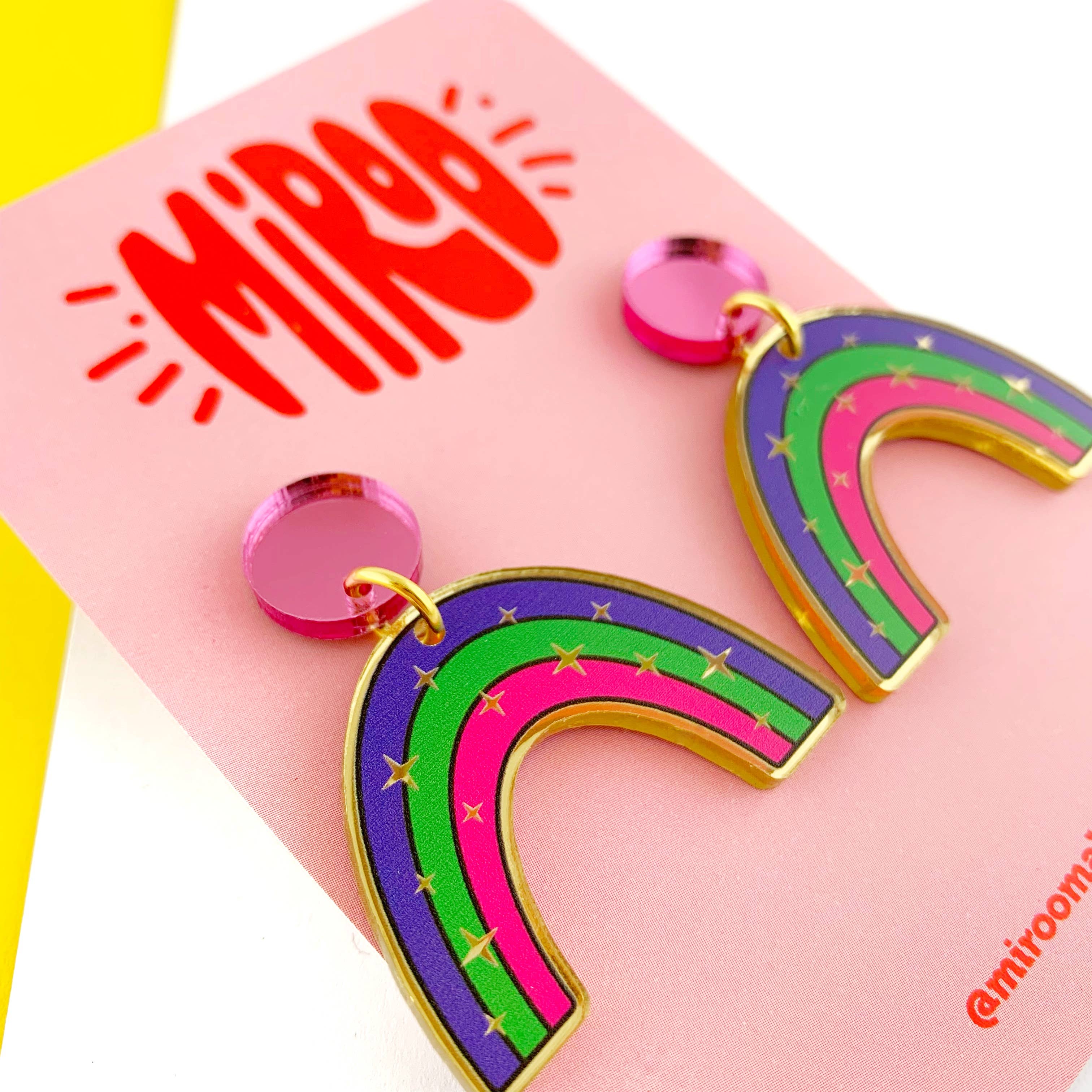 Miroo - Vente Boucles d'oreilles pendantes - Boucles d'oreilles arc-en-ciel4