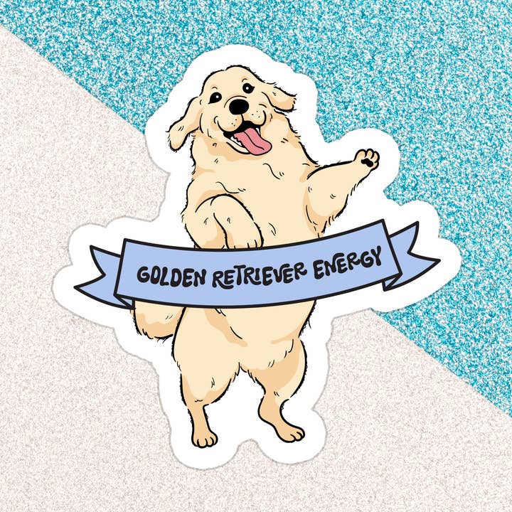 Golden Retriever Dog Dogs Dog Mom Waterproof Vinyl Sticker for wholesale by Stickers+ X Ashley Bexar