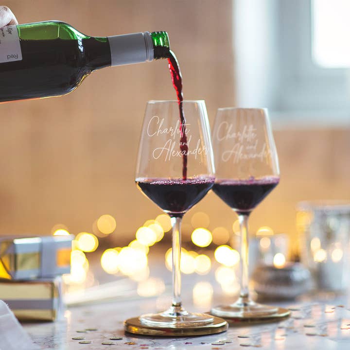 Becky Broome - Wholesale Wine glass - Personalised Couples Wine Glass Set1