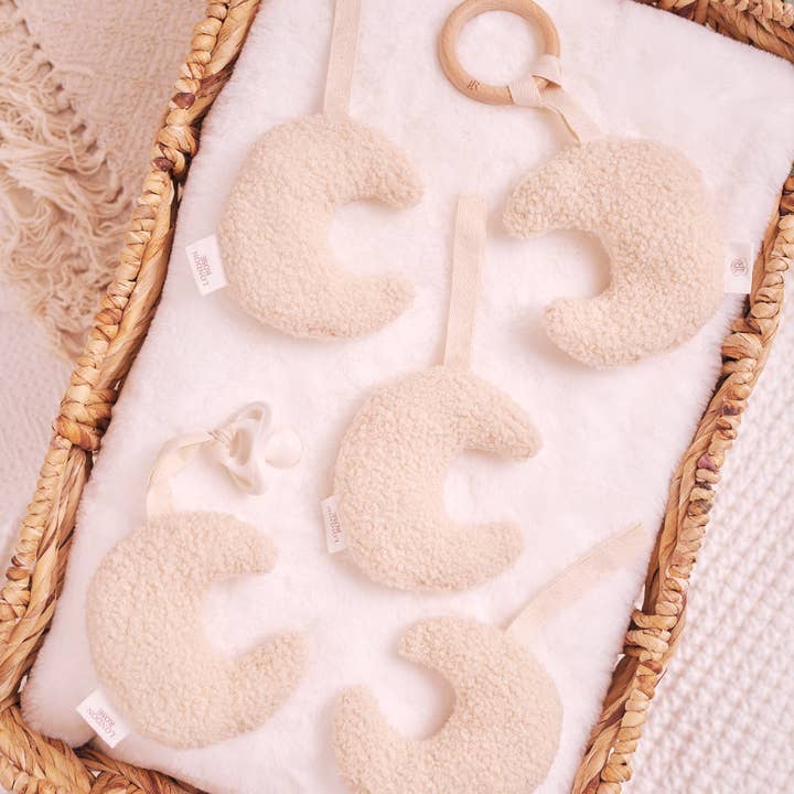 LONDON ROSE – Großhandel Schnuller-Clip – Baby – Plush Moon Schnullerhalter