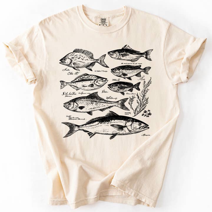 Vintage Fish, Retro Print, Classic, Fishing T-Shirt for wholesale by Refinery Number One LLC