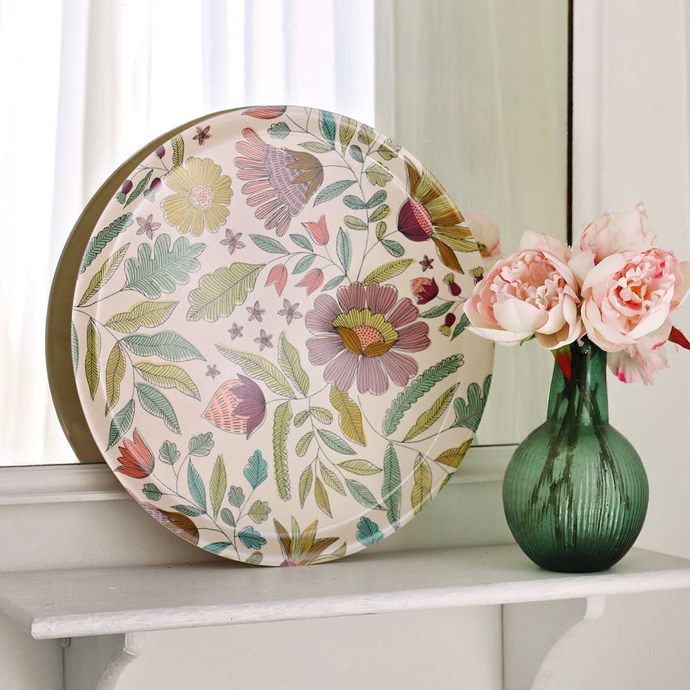 mini labo - Wholesale Dienblad - Ronde berkenhouten schaal met Boheems motief1