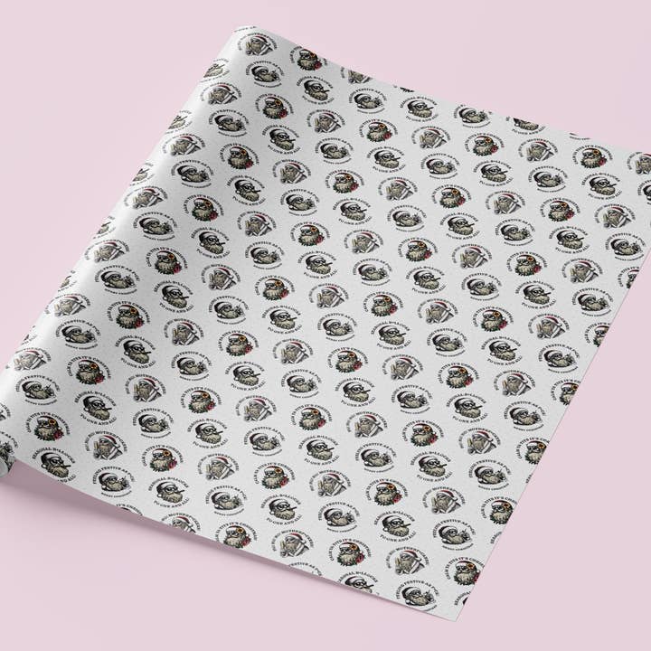 Sweary Card Lady - Wholesale Flat Wrap - Funny Sunglass Santa Christmas Gift Wrap (Folded Sheet)2