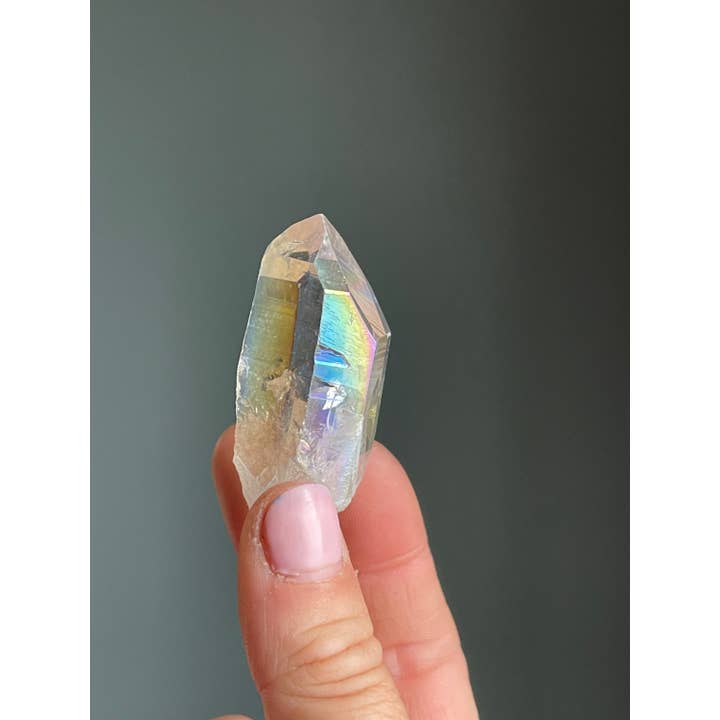 Tumbledshop – Pedra/cristal espiritual por atacado – Anjo Aura Pontos Cristal Quartzo, Arco-íris Aura Cristal
