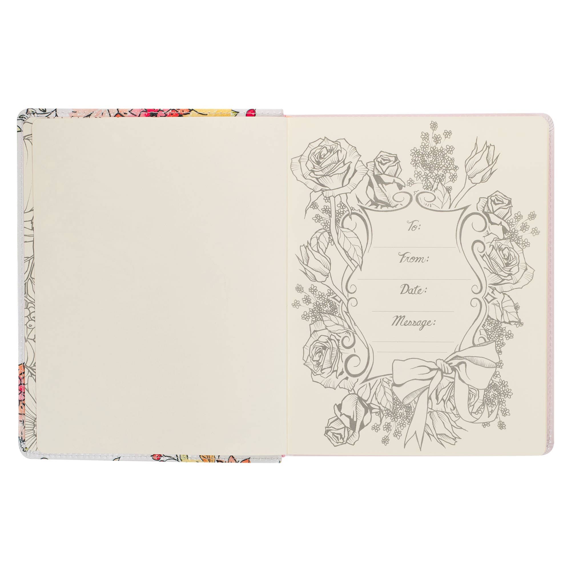 Christian Art Gifts - Wholesale Religion - KJV My Creative Bible Faux Leather, White Floral Printed3