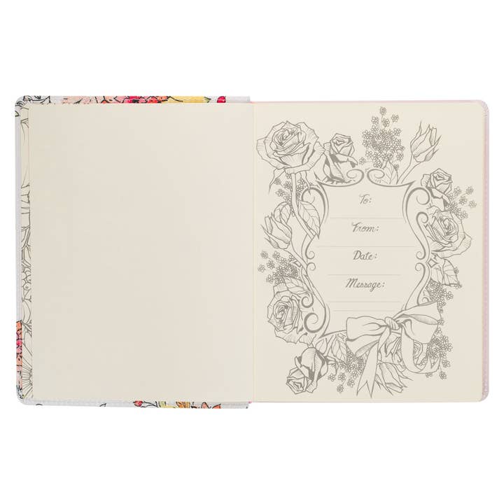 Christian Art Gifts - Wholesale Religion - KJV My Creative Bible Faux Leather, White Floral Printed3